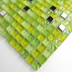 echantillon mosaique de verre douche italienne Harris vert