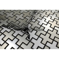 echantillon carrelage inox mosaique inox credence cuisine Cross