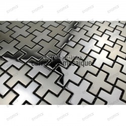 sample of stainless stell mosaic for splashback shower or bathroom Cross