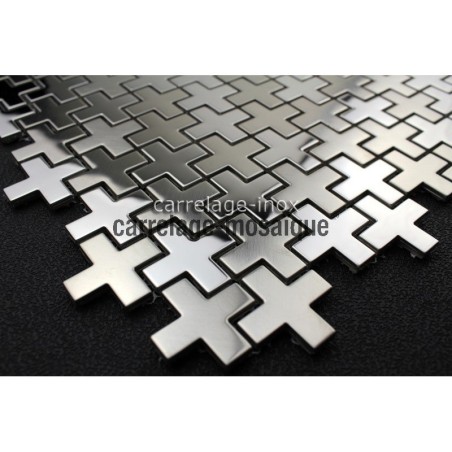 Mosaico de acero inxidable para cocina y ducha Muestra cross