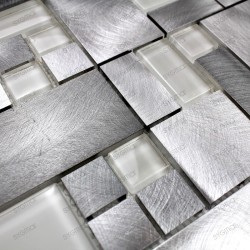 Carrelage aluminium mosaique credence cuisine echantillon Aspen