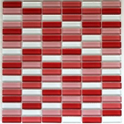 Mosaico de vidrio para ducha y cuarto de bano Rectangular Rouge