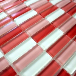 Mosaico de vidrio para ducha y cuarto de bano Rectangular Rouge