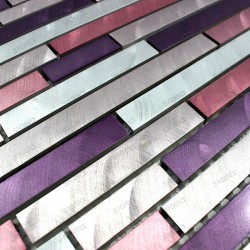 Carrelage aluminium mosaique crédence cuisine echantillon blend violet