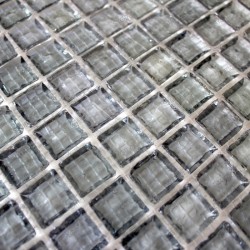 sample of glass mosaic for shower bathroom crystal gris
