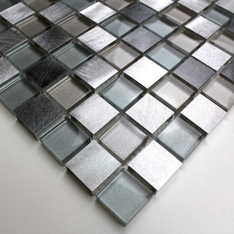 Carrelage aluminium mosaique crédence cuisine echantillon Heho