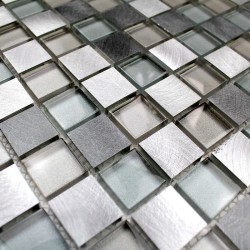 Aluminium mosaic sample for splashback worktop kitchen Heho