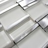 Aluminium mosaic sample for splashback worktop kitchen Albi Blanc
