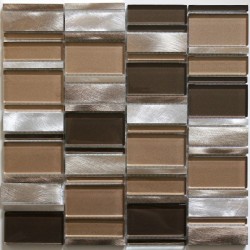 Aluminium mosaic sample for splashback worktop Albi Marron