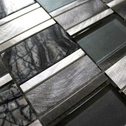 Mosaico de Aluminio muestra para cocina y banos Albi Gris