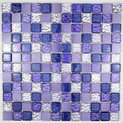 Mosaique aluminium credence cuisine Nomade violet echantillon