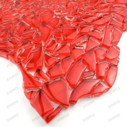 Mosaique de verre salle de bain osmose rouge echantillon