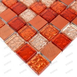 Aluminium mosaic sample for splashback worktop Nomade Orange