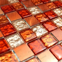 Mosaico de Aluminio muestra para cocina y banos Nomade orange