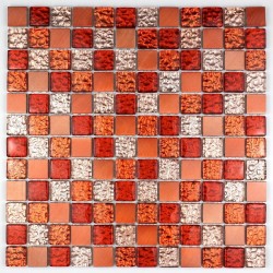 Aluminium mosaic sample for splashback worktop Nomade Orange