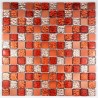 Aluminium mosaic sample for splashback worktop Nomade Orange