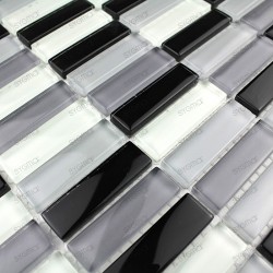 Mosaico de vidrio para ducha italiana Rectangular noir muestra