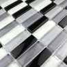 Glass mosaic for italian showerand bathroom rectangular noir sample