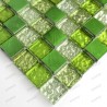 Carrelage aluminium mosaique echantillon Nomade vert