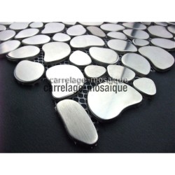 Stainless stell tile for kitchen sample mosaic galet inox