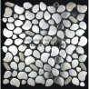 Mosaico de acero inoxidable suelo ducha italiana muestra galet inox
