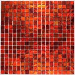 Mosaique salle de bain et douche echantillon gloss orange