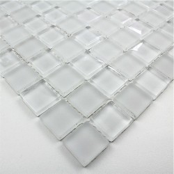 Glass mosaic shower bathrrom sample mat blanc 23