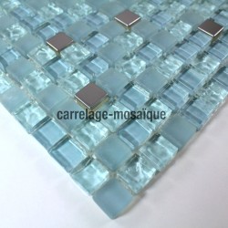 muestra mosaico vidrio ducha italiana Harris bleu