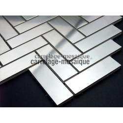 Stainless stell mosaic splashback kitchen baton rompu sample