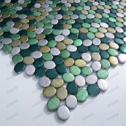 Mosaico de Aluminio muestra para cocina y banos oval vert 