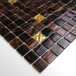 Glass mosaic sample for italian shower goldline vogue