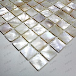 Mother of pearl mosaic sample Odyssee blanc 