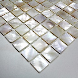 Mother of pearl mosaic sample Odyssee blanc 