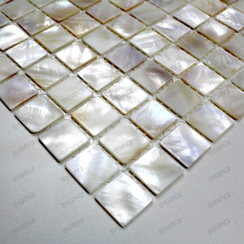Suelo ducha en mosaico de madreperla muestra Odyssee blanc