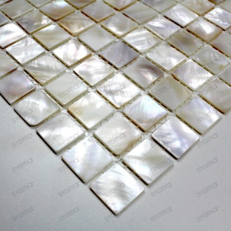 Suelo ducha en mosaico de madreperla muestra Odyssee blanc