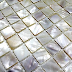 Suelo ducha en mosaico de madreperla muestra Odyssee blanc