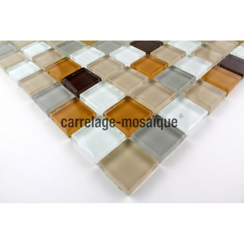 Glass mosaic sample for floor shower italian Honey