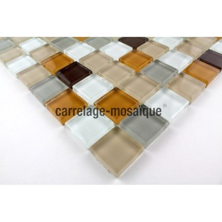 Glass mosaic sample for floor shower italian Honey
