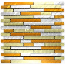 Aluminium mosaic sample splashback Blend gold