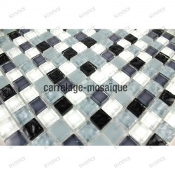 Glass mosaic sample for shower kitchen Opus noir
