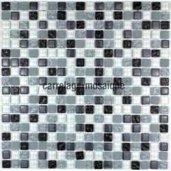 Glass mosaic sample for shower kitchen Opus noir