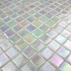 Glass mosaic sample for italian shower rainbow ice