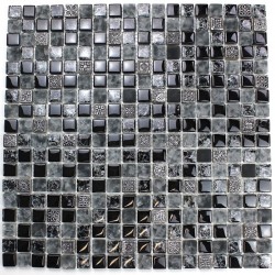 Glass and stone mosaic sample for shower Shiro