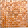 Suelo ducha en mosaico de madreperla muestra Nacarat Orange