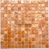 Mother of pearl mosaic sample Nacarat Orange