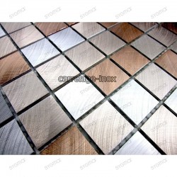 Splashback kitchen Aluminium mosaic sample Alu 25 marron