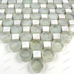 Glass and stone mosaic sample for shower
