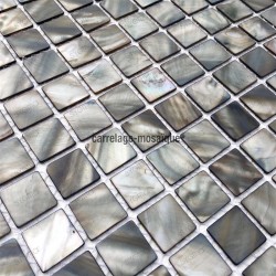 Mother of pearl mosaic for shower Odyssee Gris sample