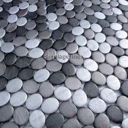 Splashback kitchen Aluminium mosaic sample Oval Gris