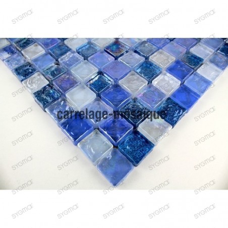 Glass mosaic italian shower bathroom Zenith Bleu sample
